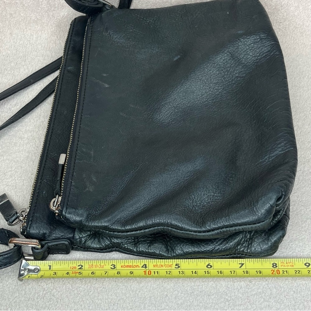 Vintage Margot Leather Convertible Crossbody/Shoulder Bag Purse Black 2 Pockets - Picture 11 of 12